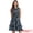 Dark Blue, variant on DARING DIVA Women's Floral Chiffon Smocked Mini Sleeveless A-Line Dress M Gray Blue Flower
