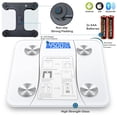 thumbnail image 3 of Smart Scale for Body Weight, Digital Bathroom Weighing with Sync App, BMI, Fat, Muscle Mass, Accurate Bluetooth Home User Health Equipment (White), 3 of 4