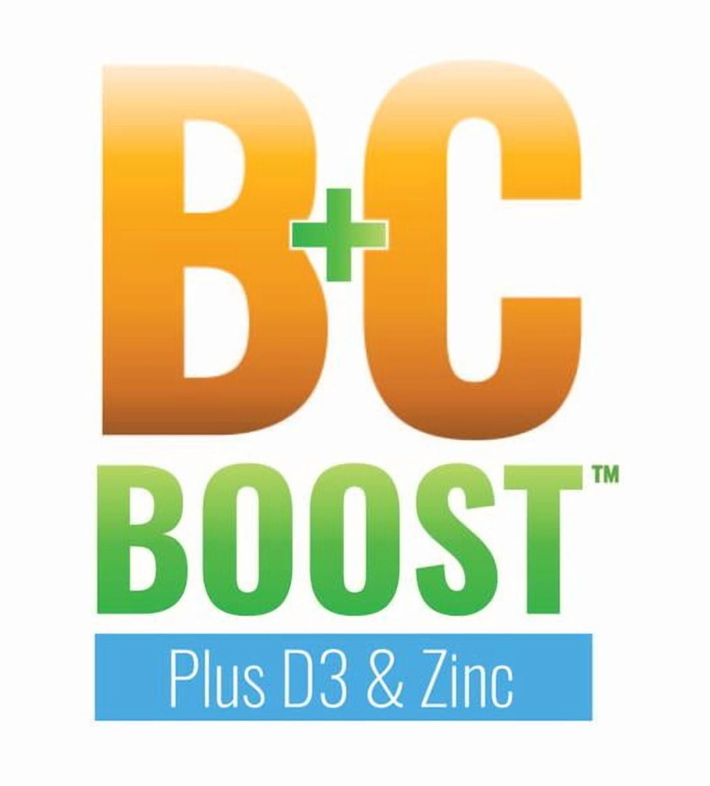Vitamin BC BOOST Plus D3 & Zinc, 1 Bottle, 60 Count, Dietary Supplement, Vitamin C, Vitamin B