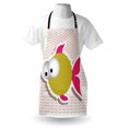 thumbnail image 4 of Fish Apron, Comical Illustration of a Bubble Fish Abstract Blowfish with Huge Eyes Humor Print, Unisex Kitchen Bib with Adjustable Neck for Cooking Gardening, Adult Size, Multicolor, by Ambesonne, 4 of 4
