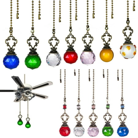 

Ceiling Fan Pull Chains Crystal Pull Chain Extension with Connector for Ceiling Light Fan Chain Vintage Ceiling Fan Chain Extender Ornament for Ceiling Light Fan