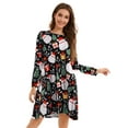 thumbnail image 5 of CRAYNER Casual Womens Christmas Dresses, Long Sleeve Loose Fits T Shirt Dress Crew Neck A-line Flowy Swing Dress with Pockets, L, 5 of 7