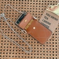 thumbnail image 3 of for Samsung Galaxy Z Flip 3 Wallet Case,Cute Luxury Leather Brown Card Package Phone Cases with Metal Chain Lanyard Flip Shockproof Protector for Galaxy Z Flip 3 5G 2021 Women Girls, 3 of 14