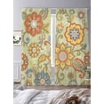 thumbnail image 3 of Gray Green Boho Floral Sheer Curtains 84 Inch Length 2 Panels Set Window Treatments, Vintage Abstract Art Ethnic Flowers Rod Pocket Semi Curtains for Living Room/Bedroom/Kitchen Décor, 104"W x 84"L, 3 of 7