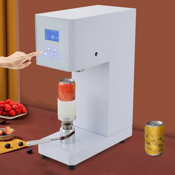 ChicHomey 370W Can Sealing Machine,Semi-Auto & Manual Modes,LED Count,330-650ml,  for PET Bottles & Aluminum Caps – Tabletop,White​