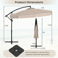 thumbnail image 3 of Gymax 10FT Offset Hanging Umbrella Patio Cantilever Umbrella w/ Easy Tilt Adjustment Beige, 3 of 10