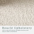 thumbnail image 2 of 2-Pack Walker Edison Contemporary Bouclé Accent Chairs with Wood Legs, Ivory, 2 of 7