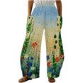 thumbnail image 2 of Lilgiuy Women Casual Printing Pockets Elastic Mid-Waist Comfortable Wide-Legged Loose Pants for Camping Climbing, 2 of 4