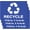 Blue, variant on Recycle Stickers, Self Adhesive Weatherproof Vinyl Stickers, Green, 7" x 10" (Pack of 4)