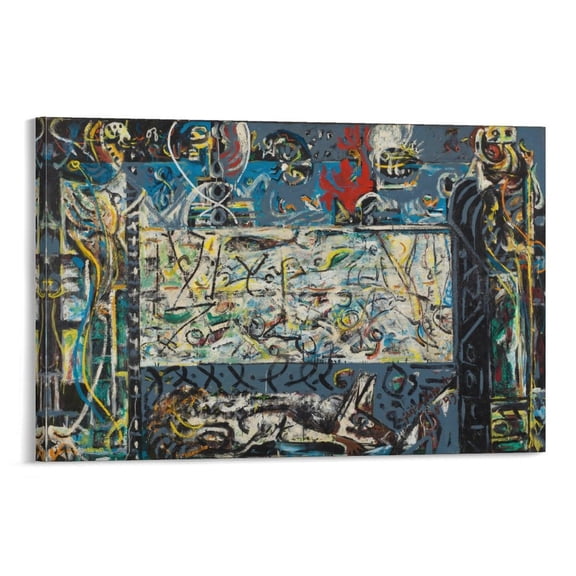 Jackson Pollock Guardians of The Secret Abstract Paintings Canvas Wall Art Poster Artworks Canvas Poster Room Aesthetic Wall Art Prints Home Modern Decor Gifts 20x30inch(50x75cm)