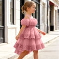 thumbnail image 6 of CHEEREAM Girls Tulle Dress Elegant High Low Sequins Mesh Layered Puffy Birthday Party Dresses Kids Ruffle Pleated Cute Sleeveless Gown, 6 of 8