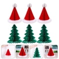 thumbnail image 2 of 6pcs Decoración de Navidad Papel de abeja Papel Navidad Sombreros Adornos de árbol de Navidad, 2 of 5
