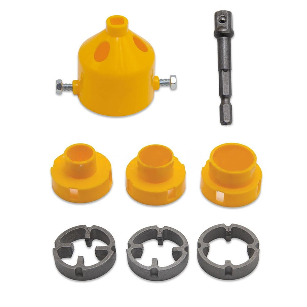 PVC Pipe Threader Kit With 1/2Inch 3/4 Inch 1Inch Dies Pipe Threader Pipe Round Die Manual Plumbing Repair Tool For Threading