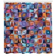 thumbnail image 3 of Colorful Shower Curtain, African Style Geometrical Tile Design with Graphic Squares and Triangle Shapes, Fabric Bathroom Set with Hooks, 69W X 84L Inches Extra Long, Multicolor, by Ambesonne, 3 of 3