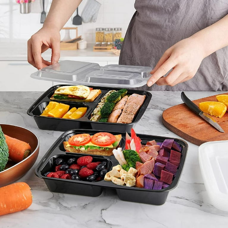 15-Pack Reusable Meal Prep Containers Microwave Safe Food Storage  Containers with Lids, 12 OZ - 1 Compartment Take Out Disposable Plastic  Bento Lunch