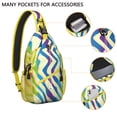 thumbnail image 3 of Zebra Print Lightweight Sling Backpack for Travel and Outdoor Activities, Abstract Rainbow Zebra Stripes Crossbody Bag with Cute Cartoon Design, Fashionable and Durable with Multi-Layer Storage, 3 of 6