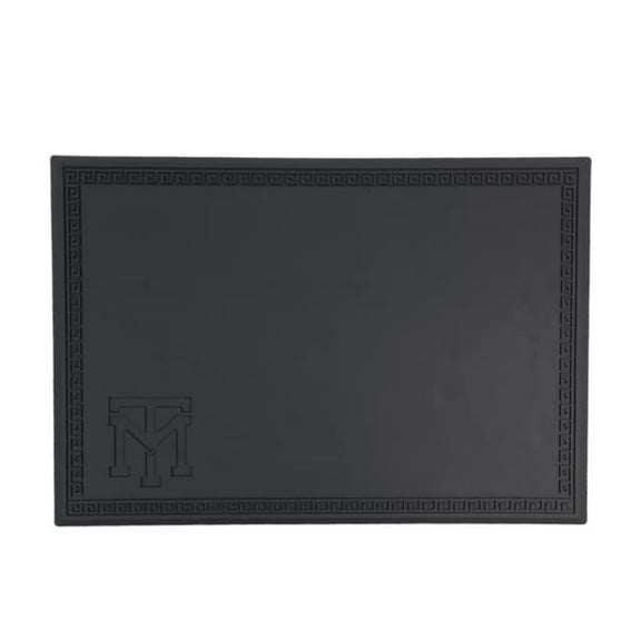 MANE TAME MT Black Barber Counter Station Mat 19" x 13" x .25, Matte, Flexible, Heavy Duty Mat