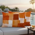 thumbnail image 4 of Burnt Orange Geometric Outdoor Waterproof Pillow Covers, Watercolor Ombre Modern Abstract Art Decorative Rectangle Throw Pillowcase Sofa Cushion Sham for Patio/Couch/Chair, 20"x12" 2 Pack, 4 of 8