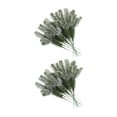thumbnail image 2 of 24 ramas de agujas de pino artificiales para cocina, hogar, sala de estar, color verde Con copos de nieve, 2 of 9