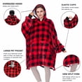 thumbnail image 2 of Solaris Deluxe Reversible Fleece Oversized Blanket Sweatshirt with Hood Super Soft Warm Large Plush Sleeved Throws for Adult Wom, 2 of 9