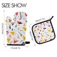 thumbnail image 2 of Yayeee Oven Mitts and Pot Holder Set of 2 Heat Resistant Kitchen Gloves Baking Hot Pad, White Triangles, 2 of 5