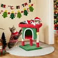 thumbnail image 4 of Yaheetech 23.2″ H Spacious Cat Tree with Wide Top Perch for Indoor Cats, Red/Green, 4 of 8