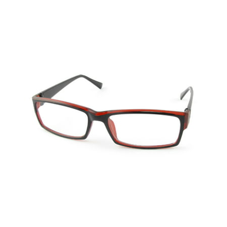 Retro Style Angular Frame Black Arms Unisex Eyeglasses