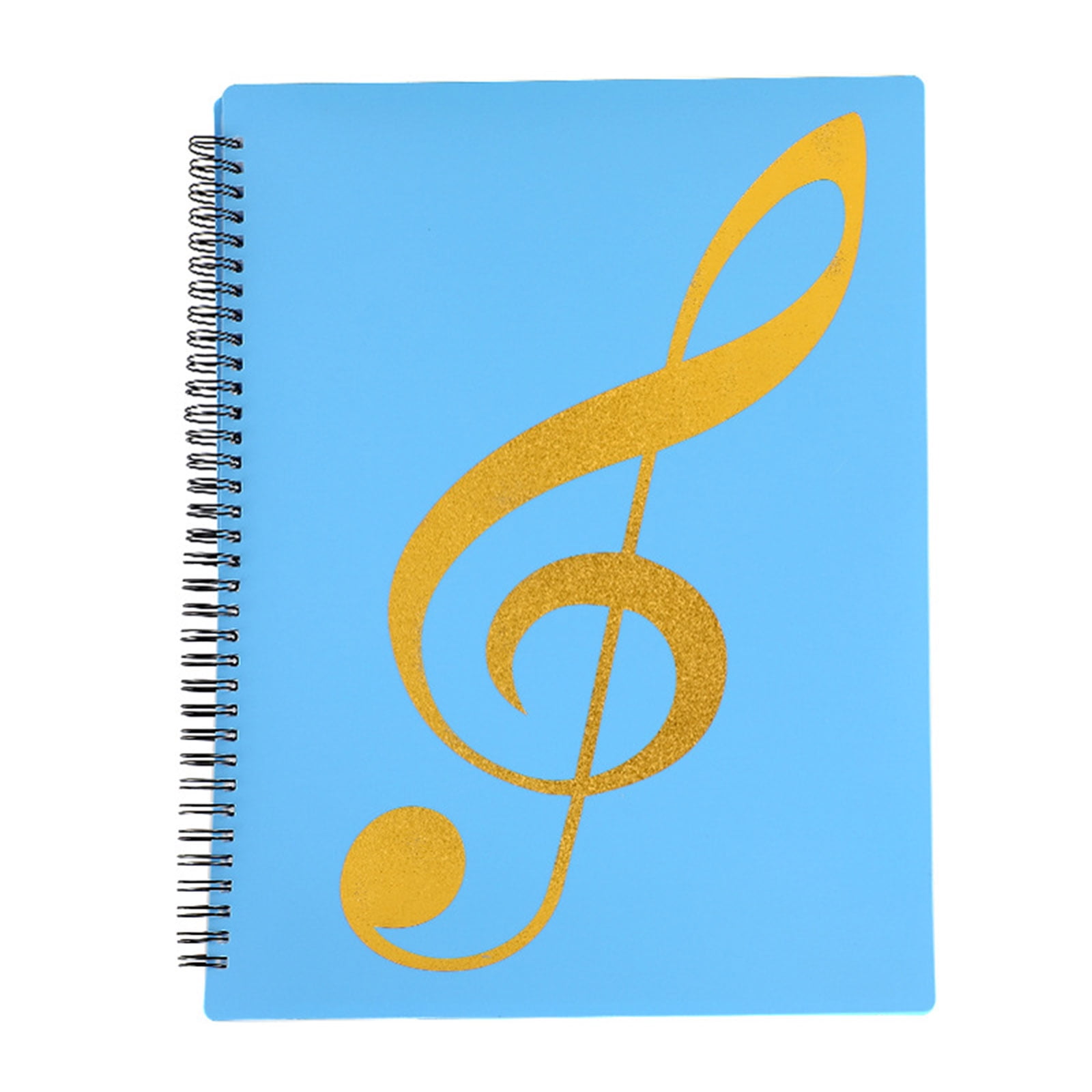 Letter Size File Folder Spiral Binding Sheet Music Binder Folder 20 Sleeves Writable Pages for