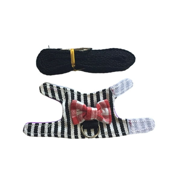 Justhard Easy To Care Rabbit Harness 鈥?For Taking Furry Friend For Stroll Strap On Harness Hamster Harness Pet Harness Guinea Pig black stripes,1 XS