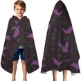 thumbnail image 3 of Halloween Bat Camouflage Pattern Hooded Bath Towel，60"x35" for Ages 3 To 12 Kids, Quick Dry Lightweight Soft Microfiber Hood Beach Towel Cover Up for Kids, 3 of 7