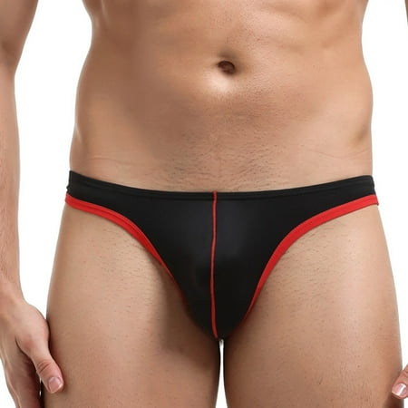 

Men Sexy Ice Silk Low Waist Underwear T-Back G-String Briefs Breathable Thongs