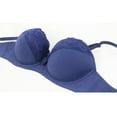 thumbnail image 4 of 3 Pack Womens Full Coverage Bras Lace Wireless Push Up Bralettes Seamless Beauty Back C Cup Bras Underwear Multicolor, 36/80C, 4 of 7