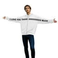 thumbnail image 5 of Oversized Valentine Hoodie Women White Graphic Sweatshirt, Love This Much Zip Up Fleece Gift for Her Date Night Galentines S-4XL,Size L, 5 of 9