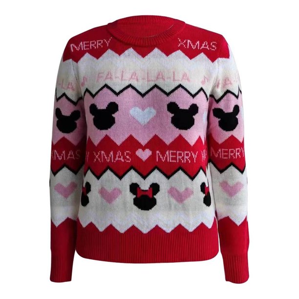 Suéter Minnie Mouse Para Mujer Talla CH Estilo Navideño Color Rojo