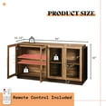 thumbnail image 5 of Merluxy Sideboard Buffet Cabinet, Accent Cabinet with LED Lights, Dining Room, Barnwood and Brown, 5 of 9