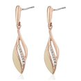 thumbnail image 4 of Estele Brass Rose Gold Tone Plated White Enamel With Crystal Stone Earrings, 4 of 5