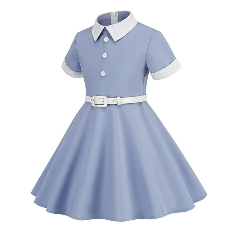 Oksale Kids Vintage 50s Dress for Girls 1950s Belted Short Sleeve Dresses Patchwork 50's Style Dress for Girls 3-8 Years Flowy A Line Swing Dresses Oksale Kids Vintage 50s Dress for Girls 1950s Belted Short Sleeve Dresses Patchwork 50's Style Dress for Girls 3-8 Years Flowy A Line Swing Dresses