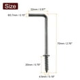 thumbnail image 2 of Uxcell 20 Pack L Shape Hooks, 2 Inch Right Angle Screw Hooks for Hanging, Black Bronze, 2 of 7