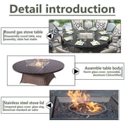 Direct Wicker 8-Seat Round Patio Fire Pit Dining Table (Table Only)
