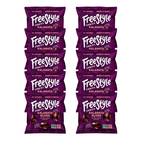 Freestyle Snacks - Kalamata Single Serve Olives - 10-Pack, 1.1oz