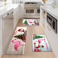 thumbnail image 6 of YIMEIS Merry Christmas, Flamingo Snowman. Fall Kitchen Rugs Set of 2, Xmas Holiday Kitchen Mat Decor Home Decorations, Green Christmas Mats for Kitchen Floor - 16''*24'' and 17''*47'' in, 6 of 10