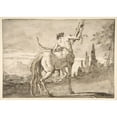 thumbnail image 2 of Giovanni Domenico Tiepolo 18x14 Gold Ornate Wood Frame and Double Matted Museum Art Print Titled - Centaur Holding Up a Quiver (1727-1804), 2 of 4