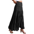 thumbnail image 3 of Nlife Women Drawstring Waist Pleated Tiered Tube 2 In 1 Wearing Style Dress, 3 of 7