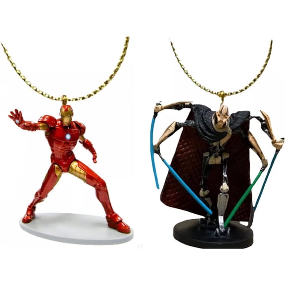 Avengers Ironman & General Grievous PVC Ornament Figure Figurine Charm New 3”