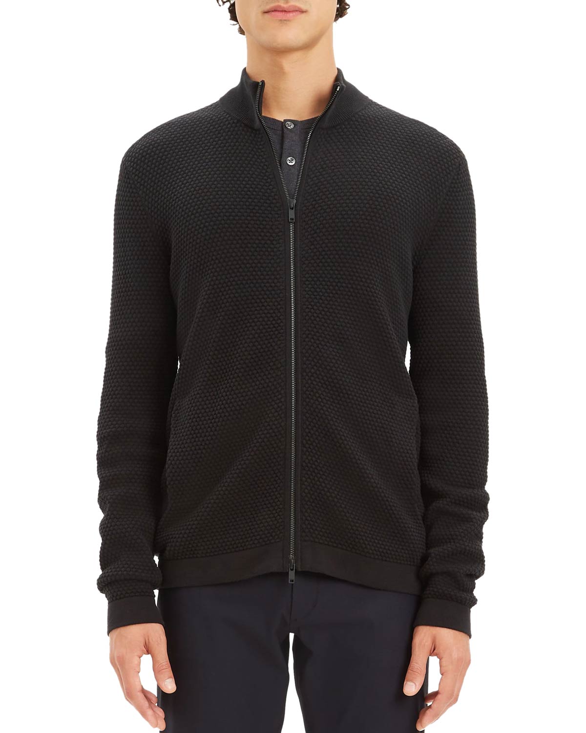 mens cotton zip cardigan