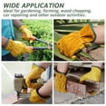 thumbnail image 5 of Gardening Gloves with Waterproof Sleeves, Cowhide Leather Work Gloves for Men Women, Gold XL, 5 of 8