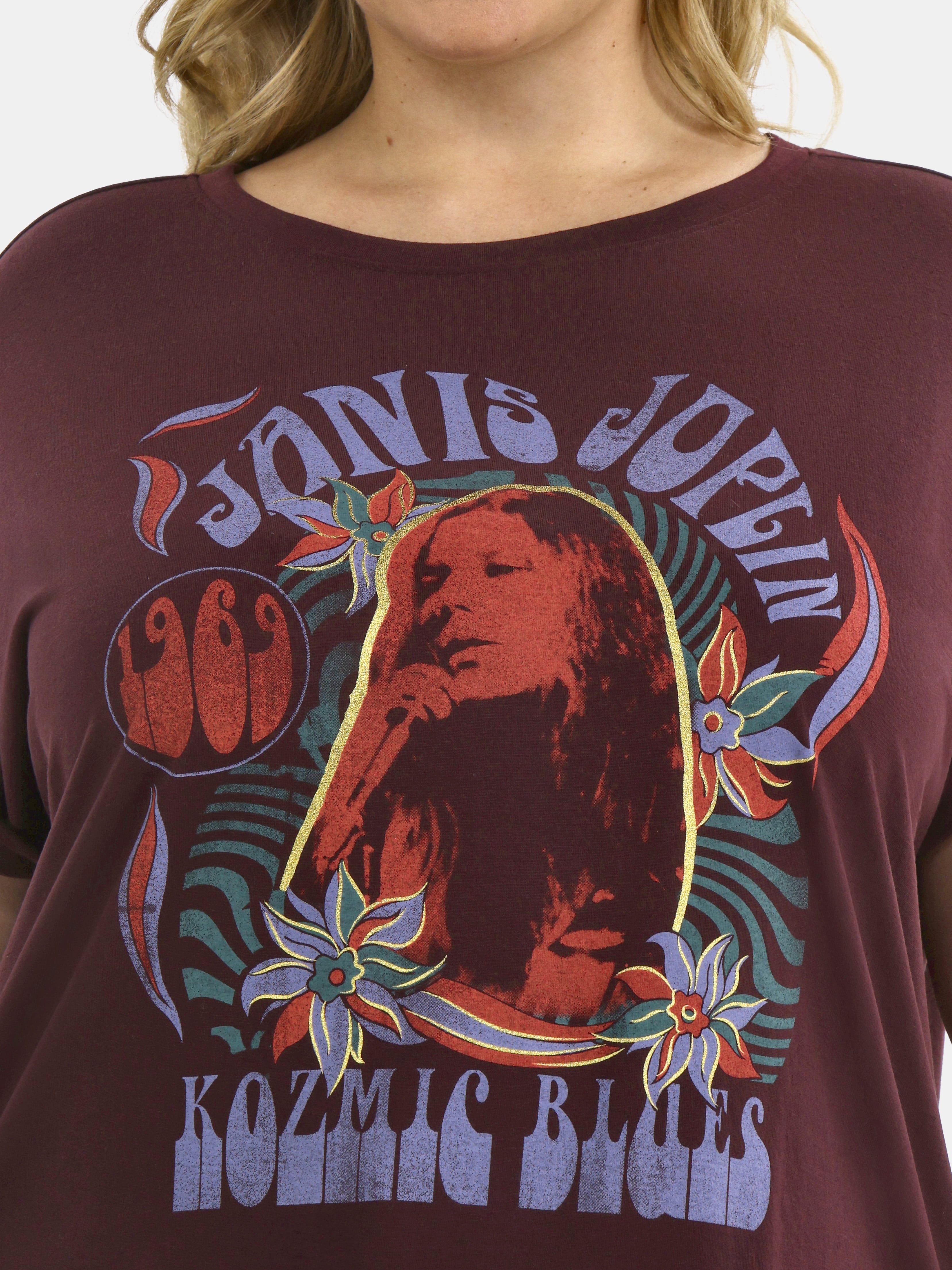 Terra & Sky Women's Plus Janis Joplin Graphic Tee, Sizes 0X-5X