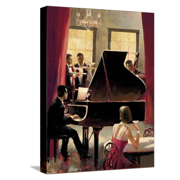 Art.com Piano Jazz Stretched Canvas Print Wall Art by Brent Heighton, 12" x 16"