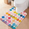 thumbnail image 2 of Yayeee Bath Rug for Bathroom Floor Non Slip Rectangle Fluffy Soft Absorbent Mat, 16"x24", Yellow Circles, 2 of 7