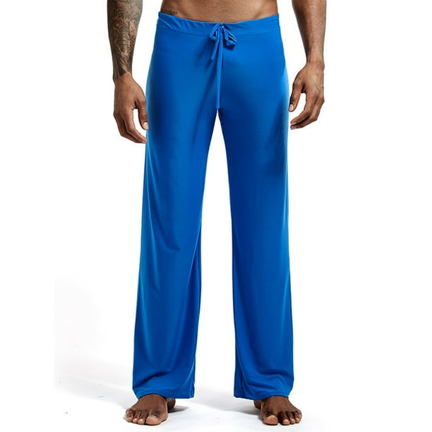 Casual Soft Comfy Long Pajama Trouser Pants For Men Long Loose Flared ...